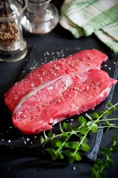 Two Rib Eye Steaks Stock Photos