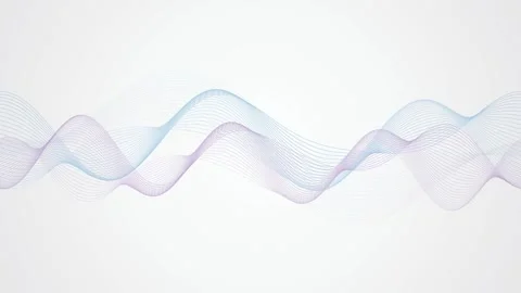 Two ribbon like vector line wave patterns flow in a seamless loop Stock Footage 340957729