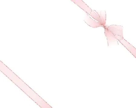 Two ribbons diagonally. Realistic vector gift bow Stock Illustration