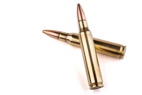 Two rifle bullets Stock Photos
