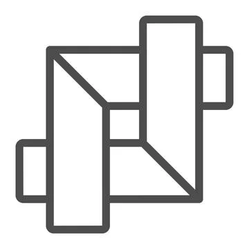 Two right angle rulers line icon, stationery concept, drafting tool vector sign Stock Illustration