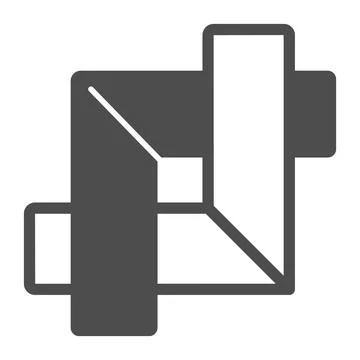 Two right angle rulers solid icon, stationery concept, drafting tool vector sign Stock Illustration