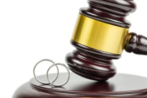 Two ring and gavel Stock Photos
