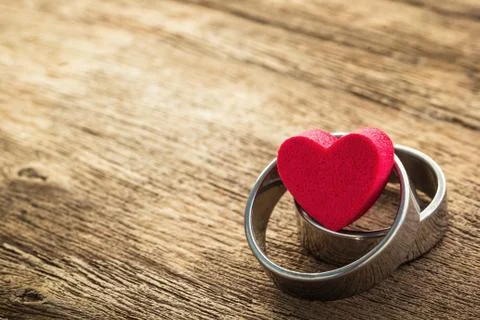 Two ring and heart shape Foto stock