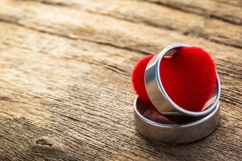 Two ring and heart shape Stock Photos