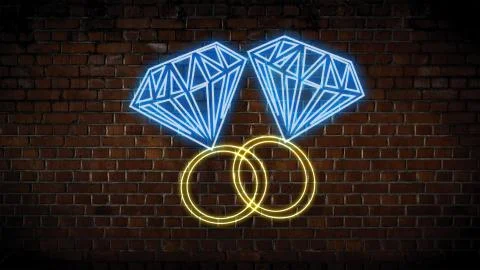 Two rings  on a brick wall Stock Photos