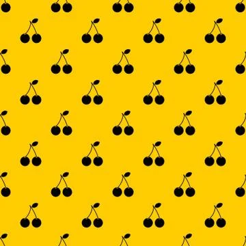 Two ripe cherry berries pattern vector 스톡 일러스트