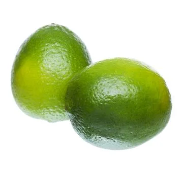 Two ripe lime on white background Stock Photos