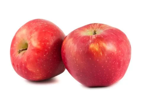 Two ripe red apples Stock Photos