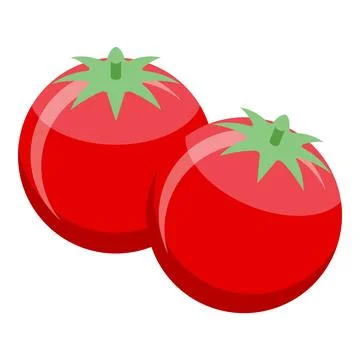 Two ripe red tomatoes growing on the vine Stock Illustration