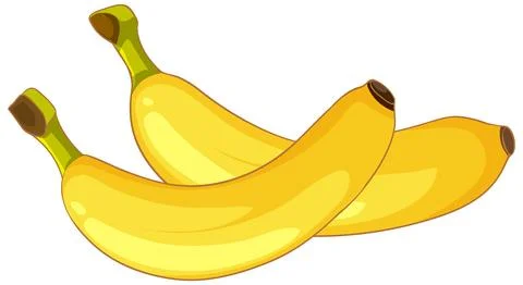 Two Ripe Yellow Bananas Vector Illustration on White Background Stock Illustration