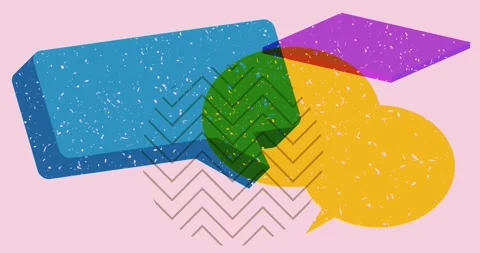 Two risograph speech bubble Stock Footage 252241251