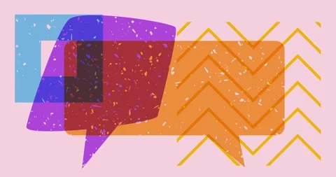Two risograph speech bubble video Stock Footage 252241247