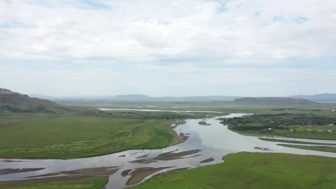 Two river meet at Laugaras Stock Footage 341160214