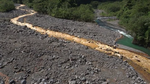 Two rivers converging Video stock 80121837