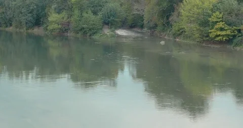 Two rivers joining each other in the country Stock Footage
