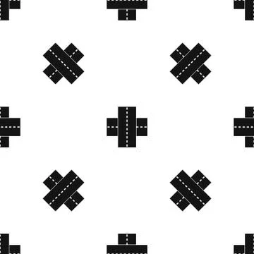 Two roads pattern seamless black Stock Illustration