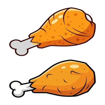 Two roasted chicken drumsticks vector illustration Stock Illustration