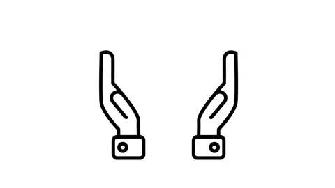 Two Robotic Hands Automation Icon Stock Footage 343508923