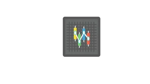 Two robots are depicted, one next to a chart, suggesting a focus on data in.. Stock Footage 332198140