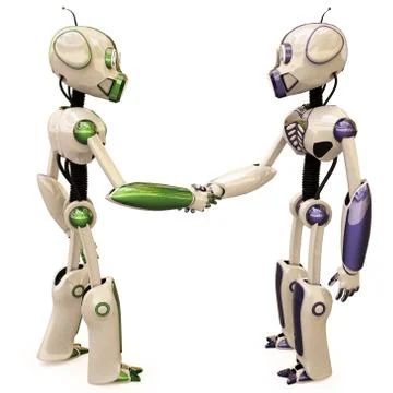 Two robots Stock Illustration