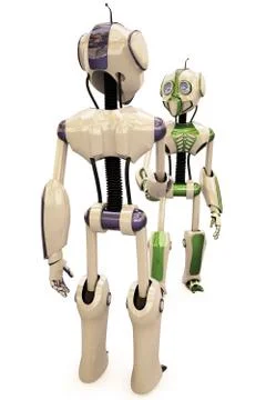 Two robots Stock Illustration