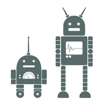 Two robots Stock Illustration