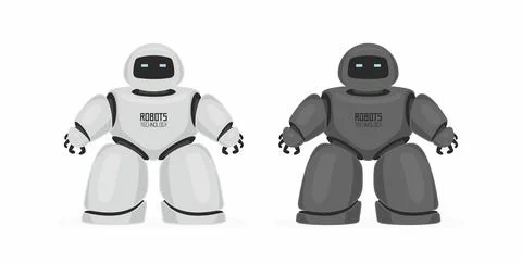 Two Robots Stock Illustration