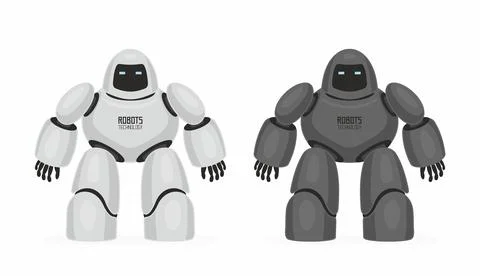 Two Robots Stock Illustration