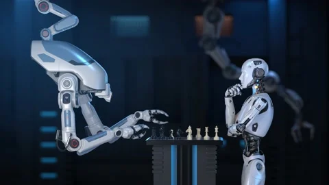 Two robots playing a game of chess Vidéo 229622444