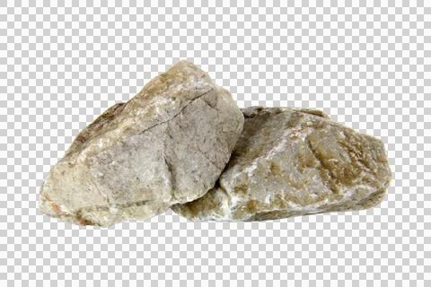 Two rock isolated on white background.Selection focus. Stock Photos