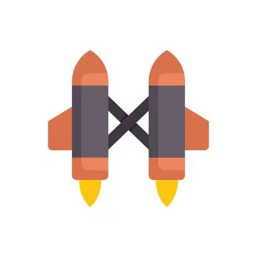 Two rockets crossing each other while flying with active engines Stock Illustration