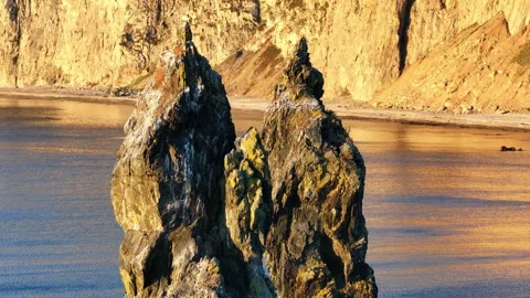 Two Rocks Submerged in Water Stock Footage 265810689