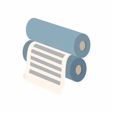 Two rollers with a paper between them icon Stock Illustration