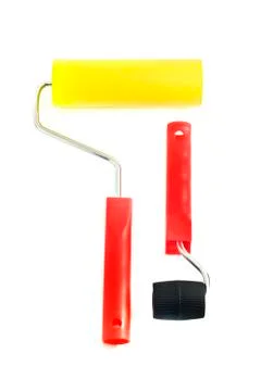 Two rollers for renovation on white Stock Photos