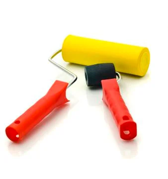 Two rollers for renovation on white Stock Photos