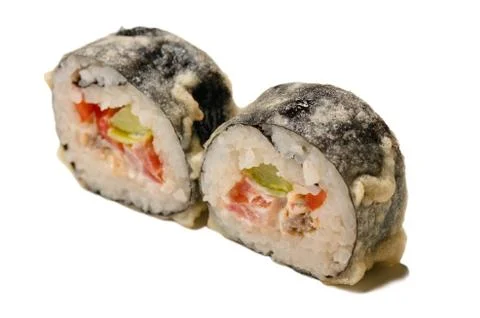 Two rolls in batter closeup Stock Photos