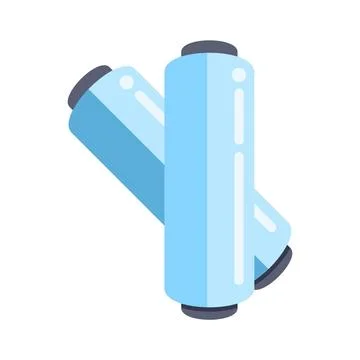 Two rolls of industrial plastic stretch film packaging Stock Illustration