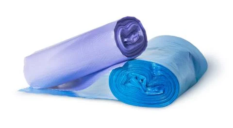 Two rolls of plastic garbage bags Stock Photos