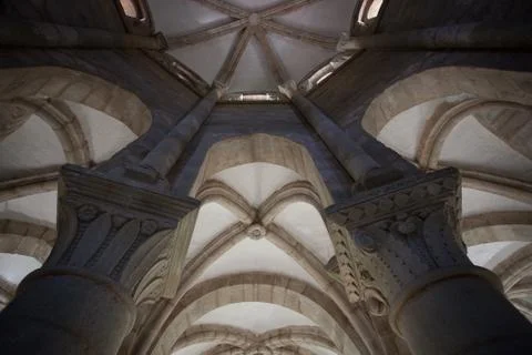 Two romanesque capitals Stock Photos
