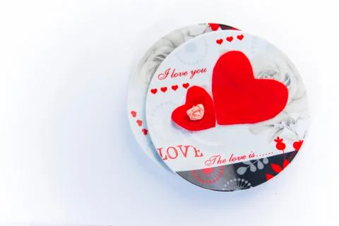 Two romantic cups for coffee Stock Photos