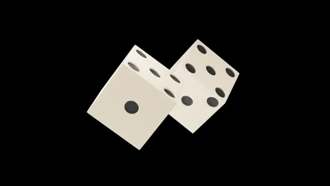 Two Rotating Dice with Transparent Background in 3D Animation Stock Footage 309837870
