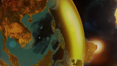 Two rotating Earths side by side Stock Footage 167928230