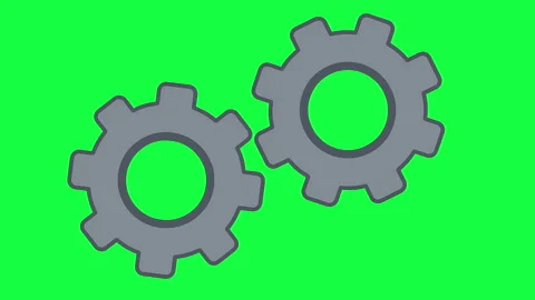 Two Rotating Gears Animation on Green Screen for Technology, Industry, and .. Stock Footage 318866719