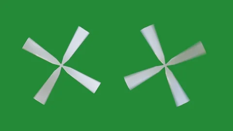 Two Rotating White Ceiling Fan Blades on Green Screen Animation Stock-Footage 337954681