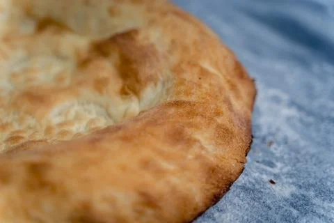 Two round breads with a crust on top Stock Photos