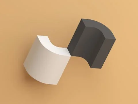 Two round corners. Abstract 3d objects Stock Illustration