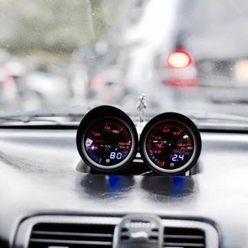 Two round counters Stock Photos