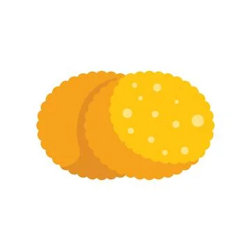 Two round crackers overlapping showing their texture Stock Illustration
