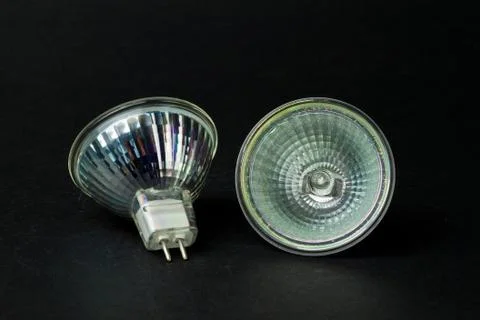 Two round halogen lamps Stock Photos